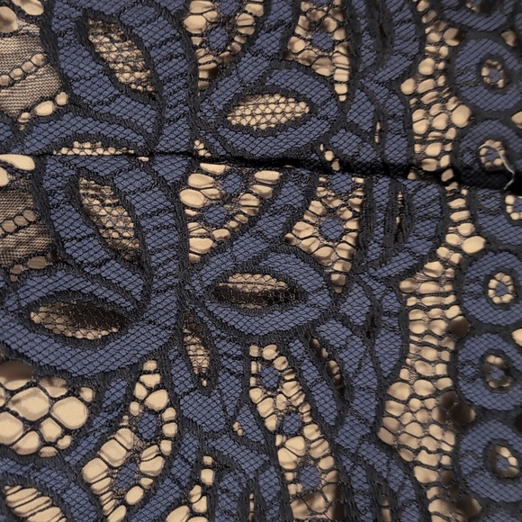 Ann Taylor 12 Navy Lace Skirt Sheath Midi Workwear - Picture 10 of 13